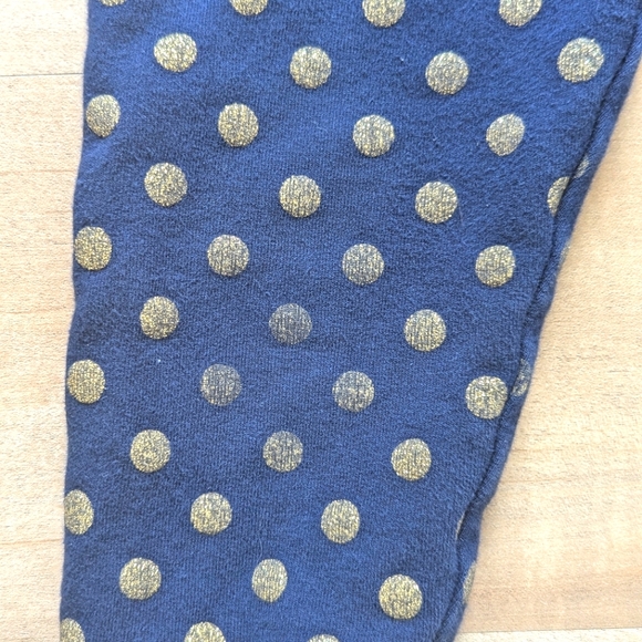 babyGAP Navy Leggings with Gold Metallic Polka Dots - Size 2T - Picture 3 of 6